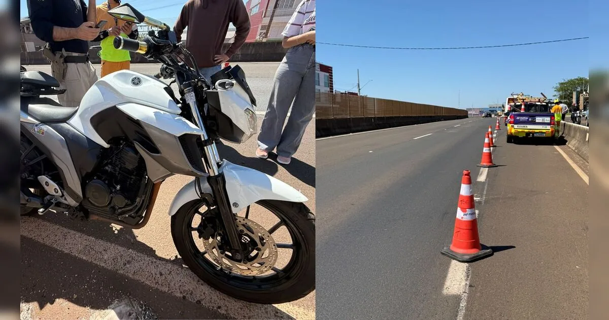Motociclista se fere em acidente na BR-376, em Mauá da Serra