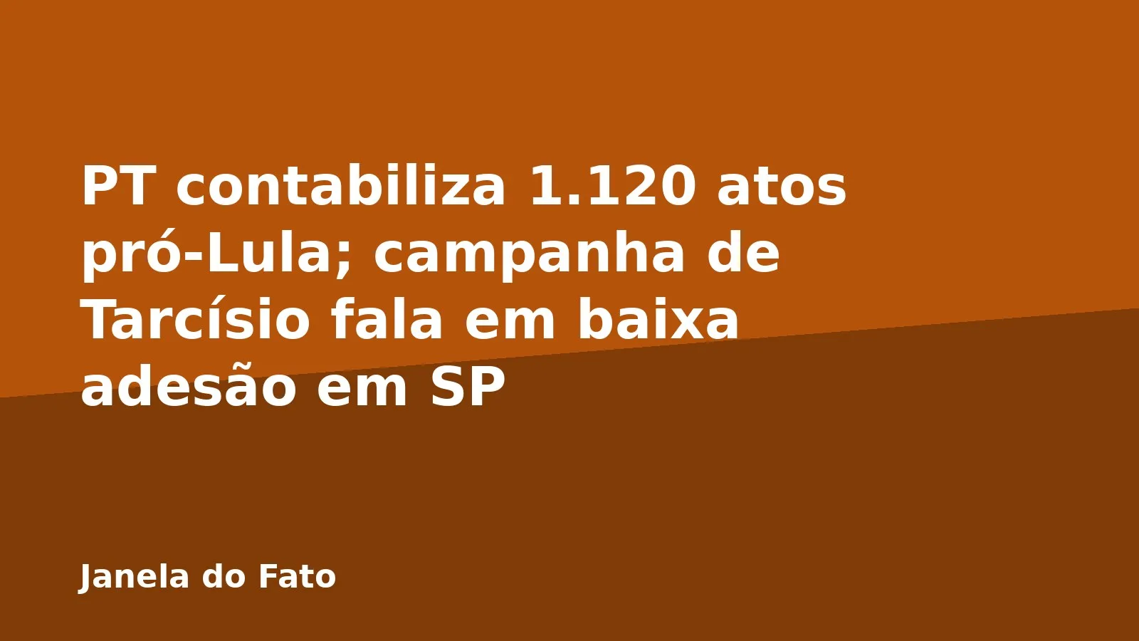 PT contabiliza 1.120 atos pró-Lula; campanha de Tarcísio fala em baixa adesão em SP