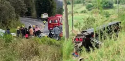 Motorista é detido após ônibus cair em ribanceira e matar seis em Cruzeiro