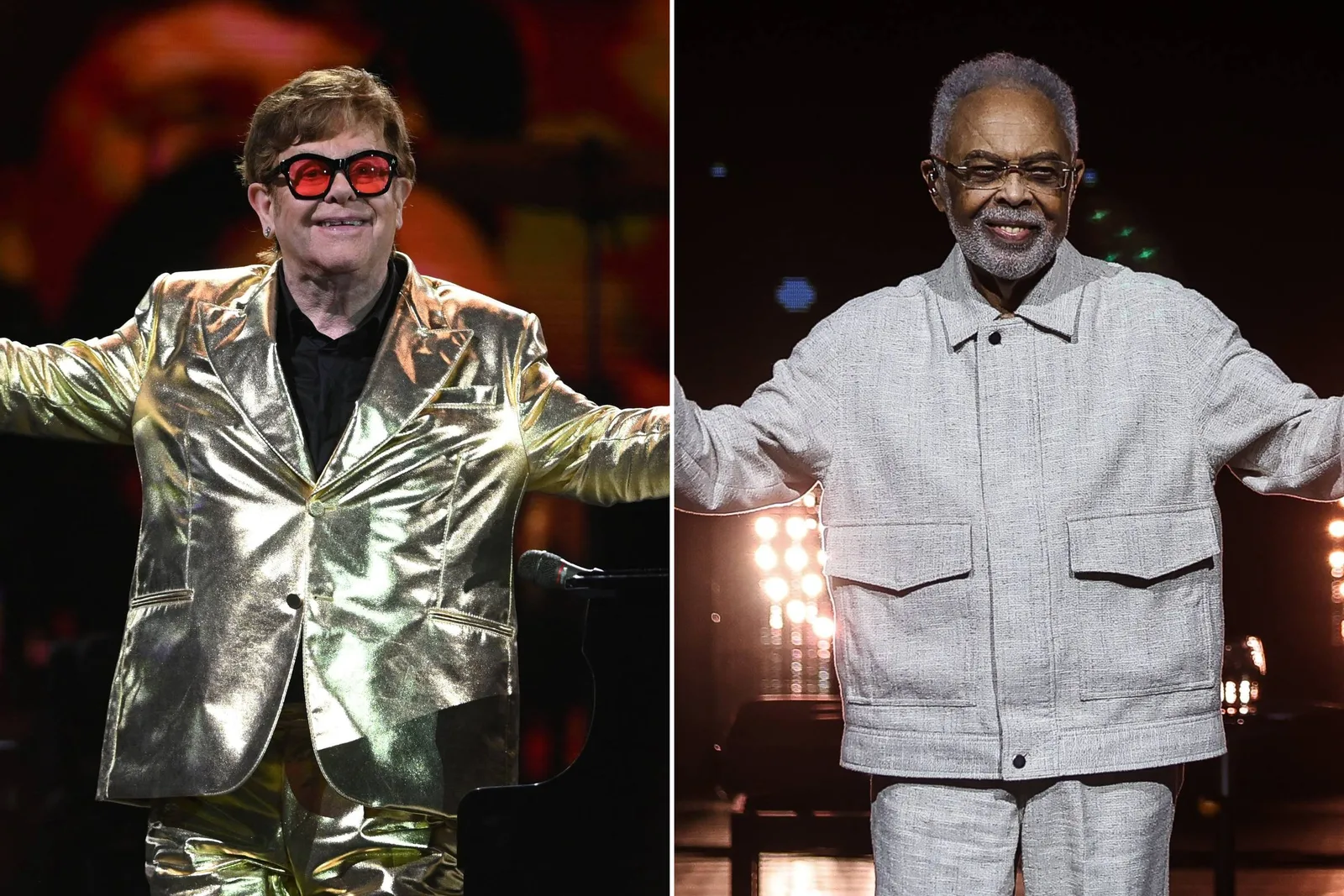 Gilberto Gil encontra Elton John após shows no Rock in Rio