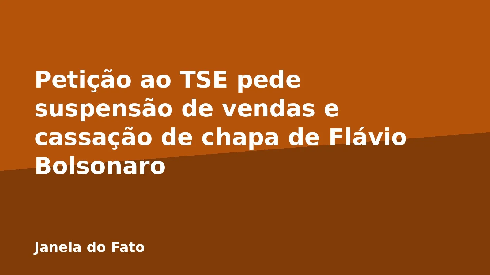 Petição ao TSE pede suspensão de vendas e cassação de chapa de Flávio Bolsonaro