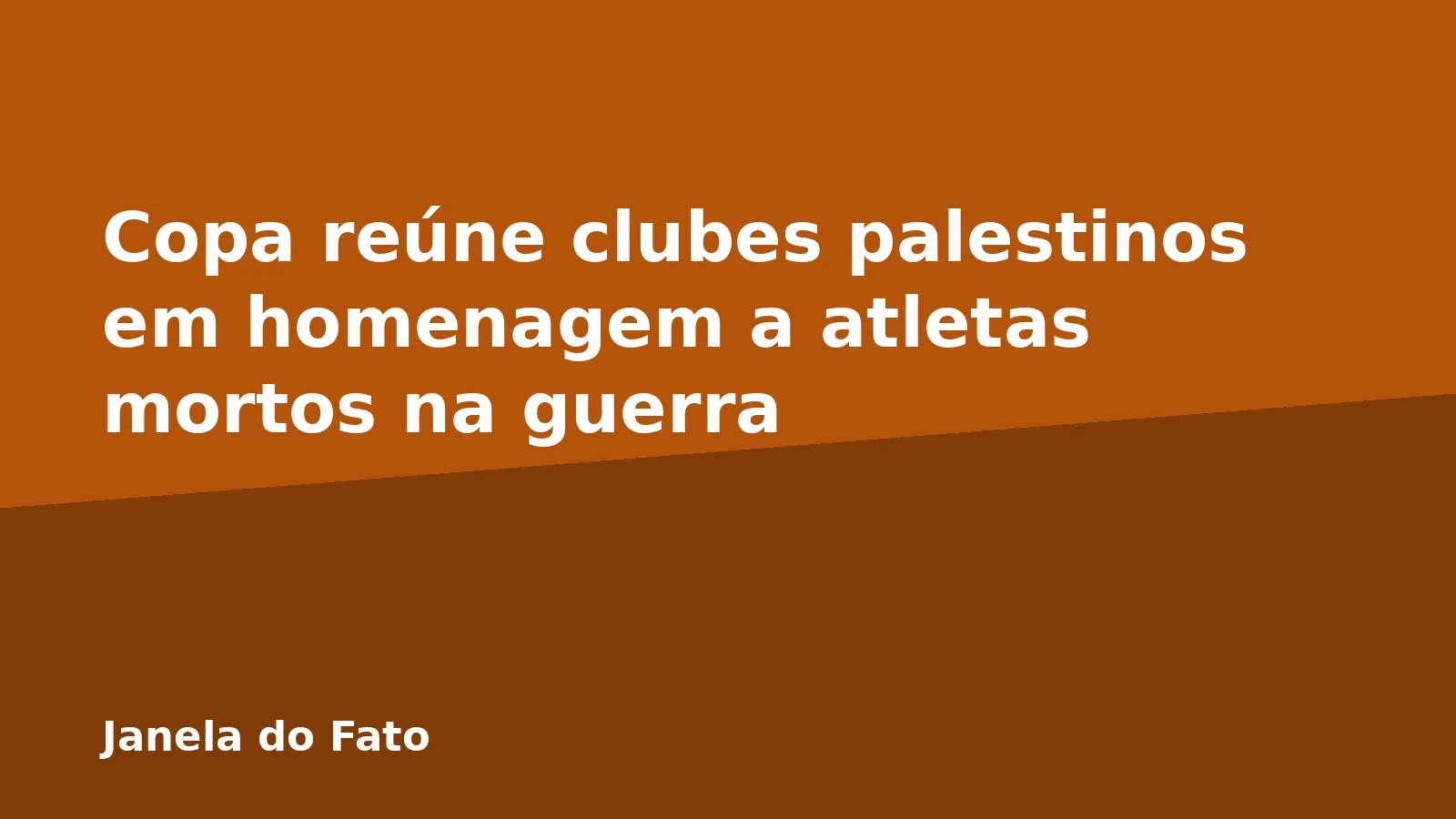 Copa reúne clubes palestinos em homenagem a atletas mortos na guerra