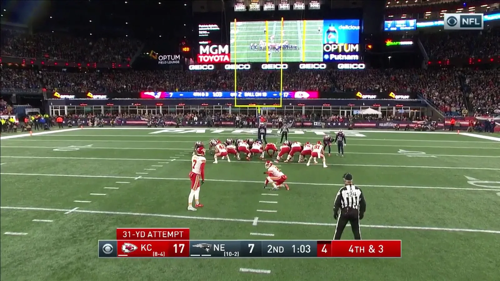 NFL exige tratamento igual nos telões durante chutes de field goal
