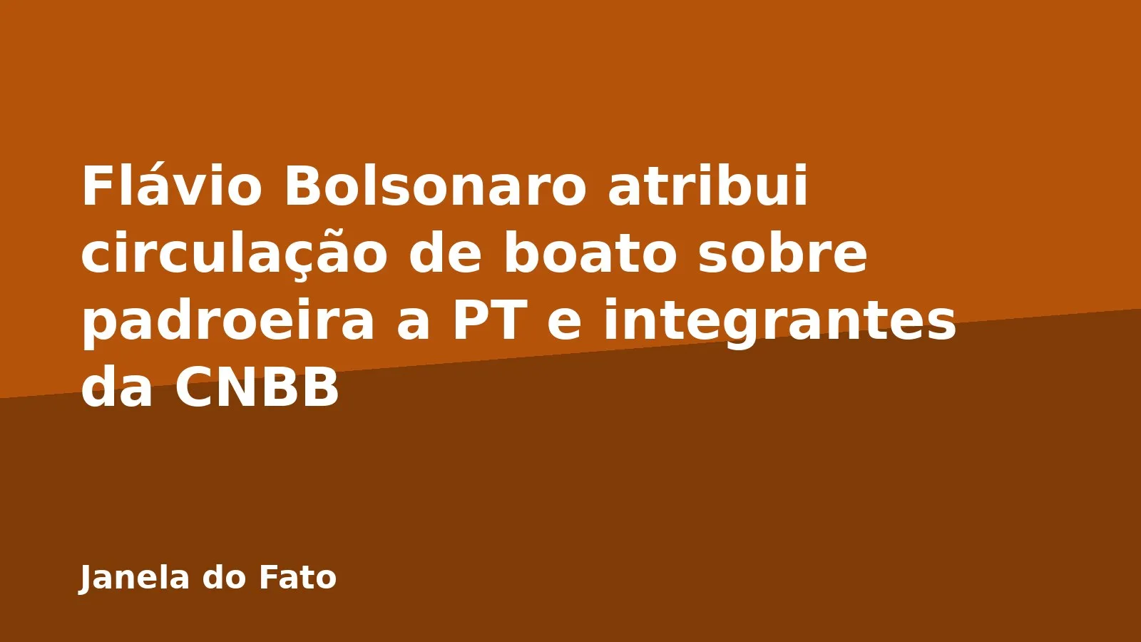 Flávio Bolsonaro atribui circulação de boato sobre padroeira a PT e integrantes da CNBB
