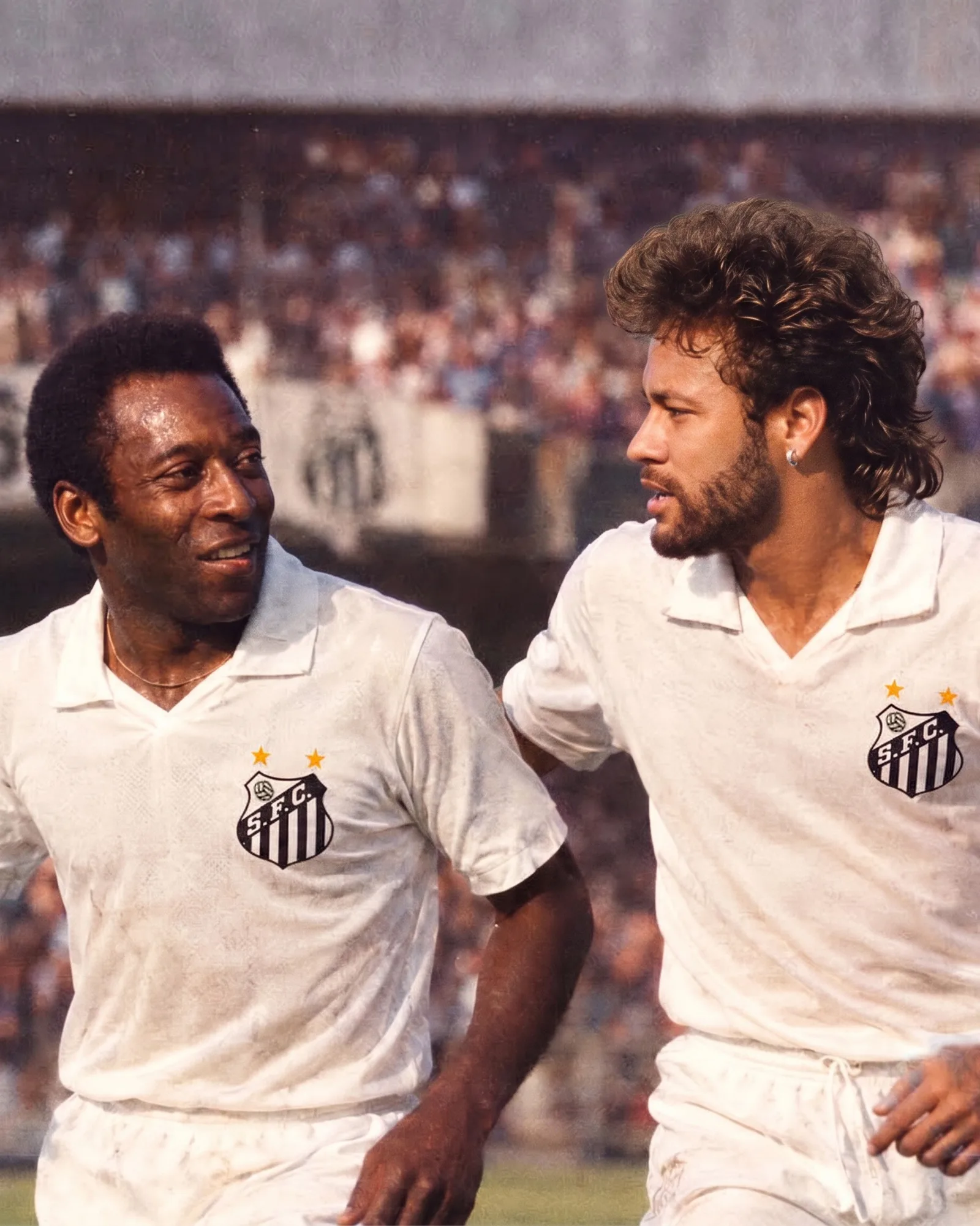 Santos recria duplas históricas com atletas atuais em imagens feitas por IA