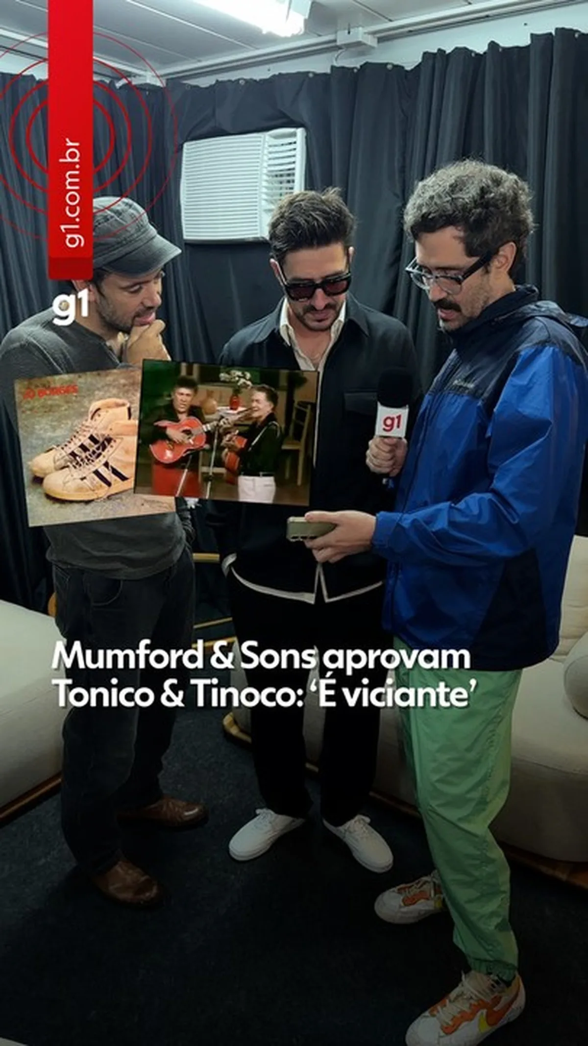 Marcus Mumford pede para ouvir Tonico & Tinoco durante encontro no Brasil