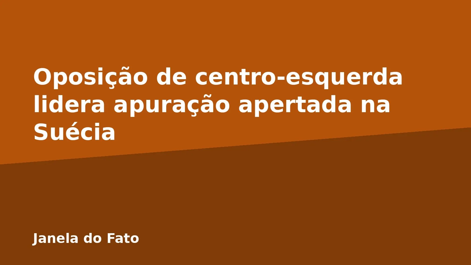Oposição de centro-esquerda lidera apuração apertada na Suécia