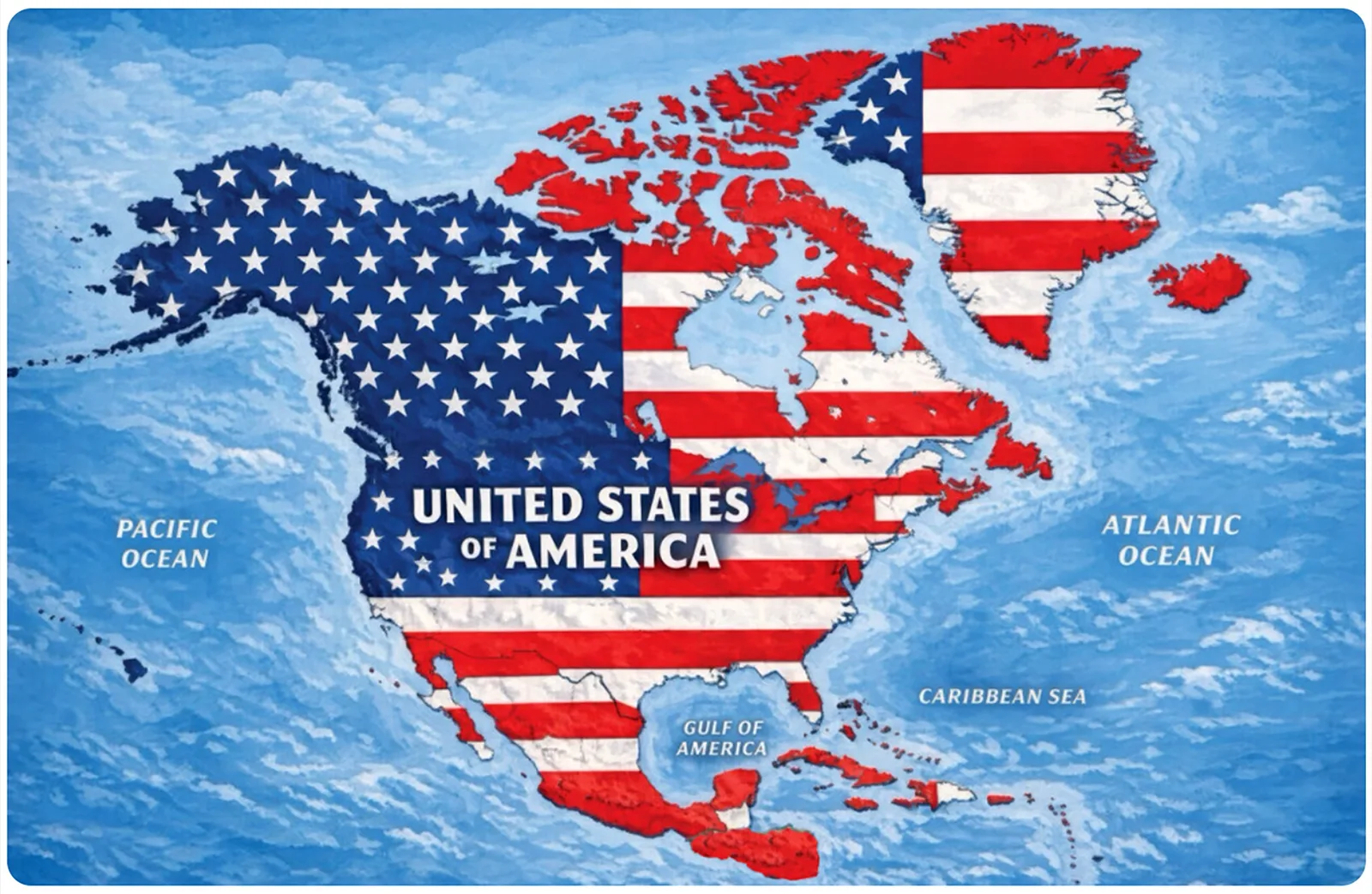 Mapa publicado por Trump inclui Canadá, México e Caribe sob bandeira dos EUA