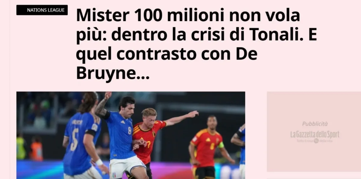 Pressão sobre Tonali cresce após início sem vitórias no Tottenham