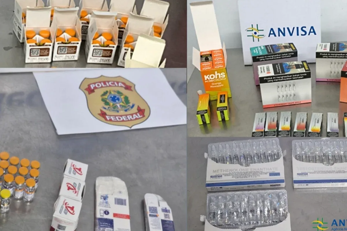 Ações no Galeão retêm peptídeos, tirzepatida e anabolizantes sem registro