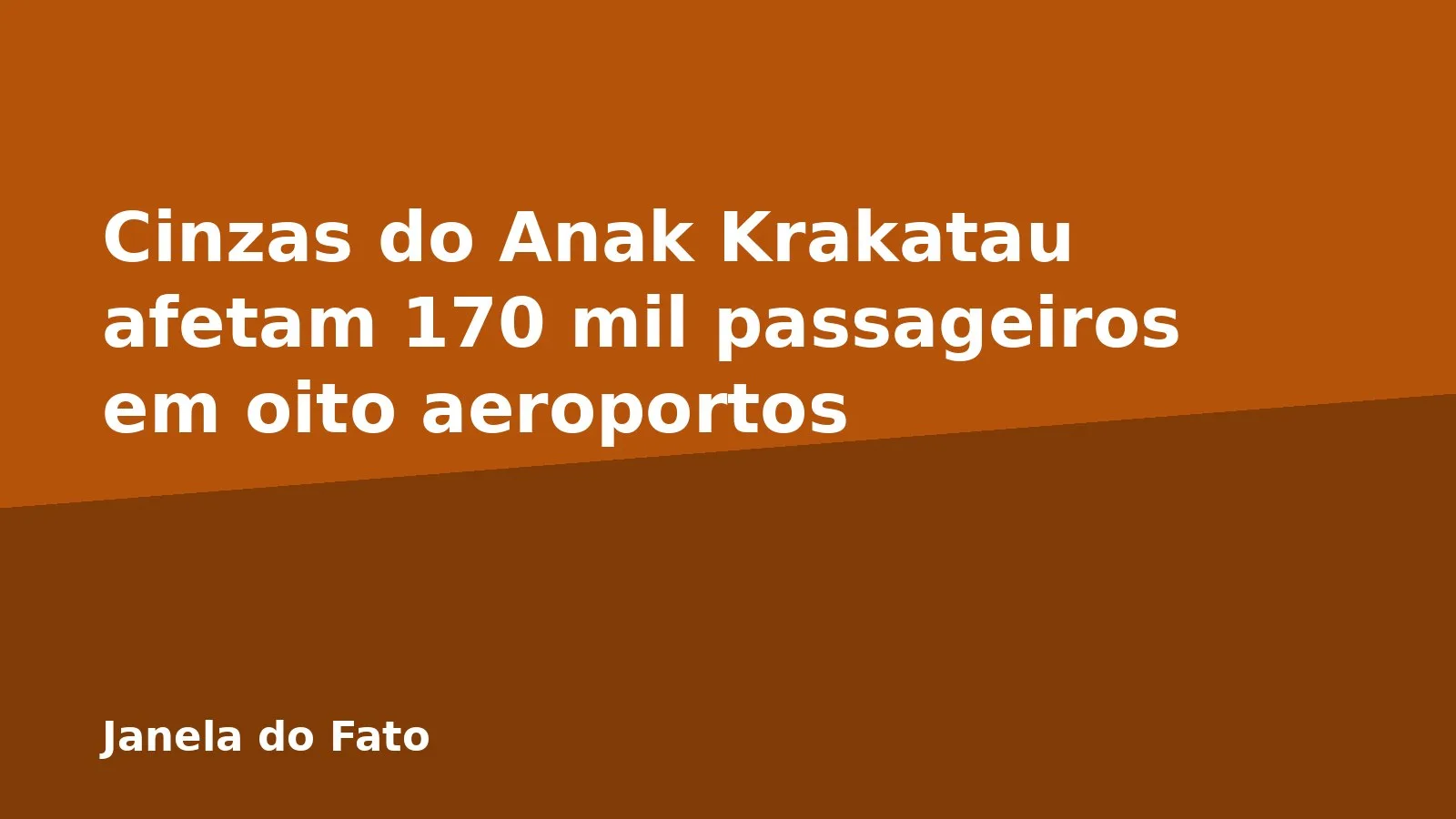 Cinzas do Anak Krakatau afetam 170 mil passageiros em oito aeroportos