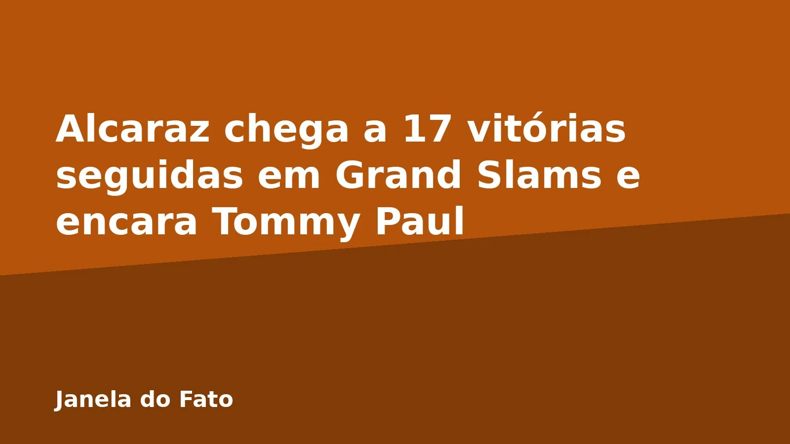 Alcaraz chega a 17 vitórias seguidas em Grand Slams e encara Tommy Paul