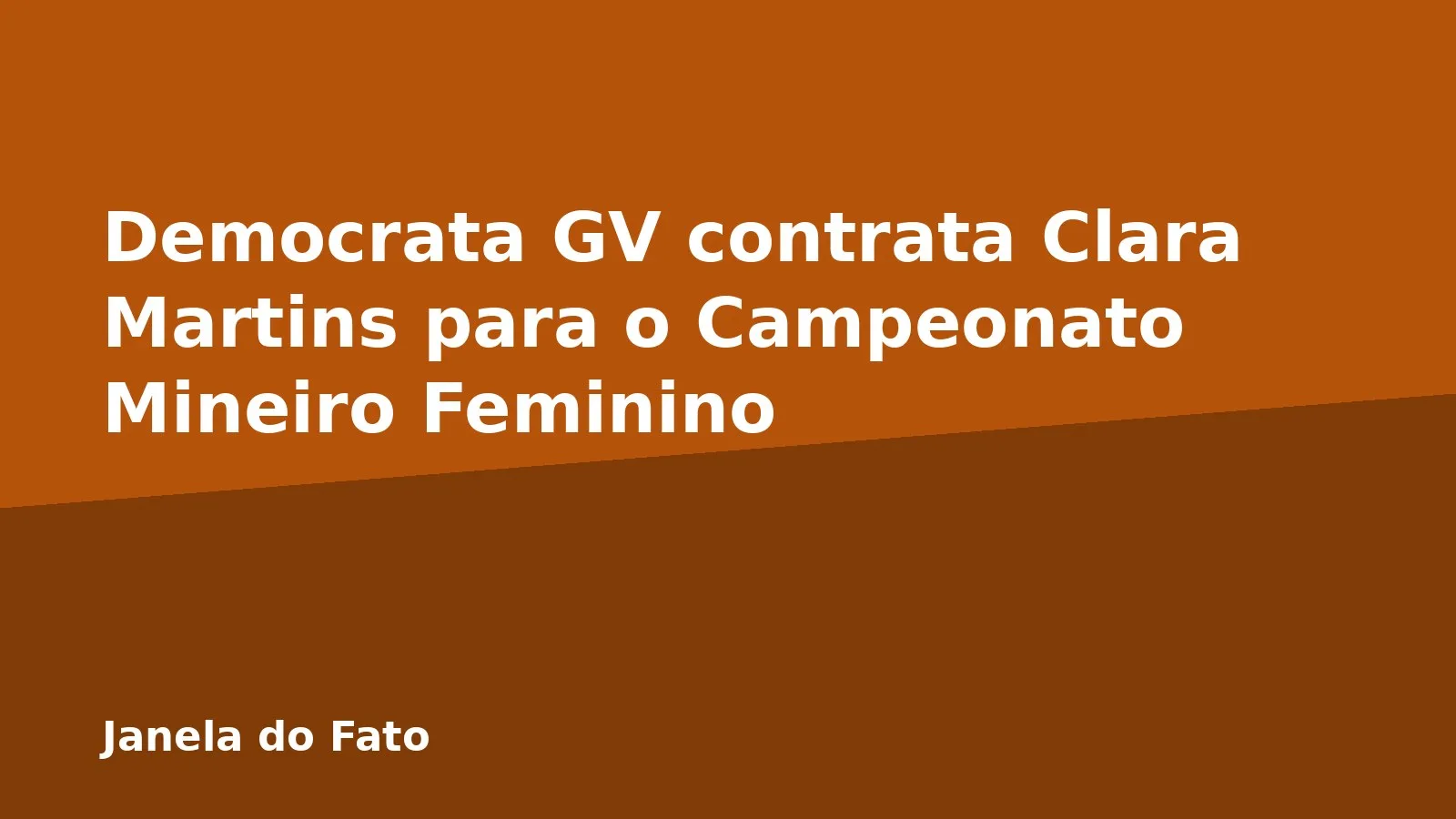 Democrata GV contrata Clara Martins para o Campeonato Mineiro Feminino