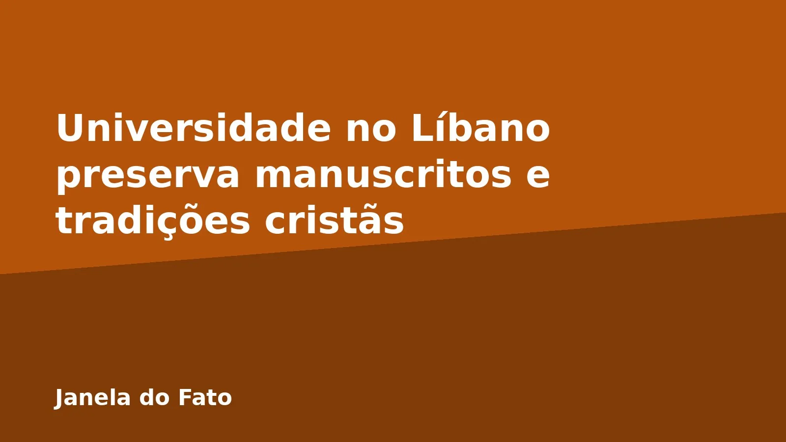 Universidade no Líbano preserva manuscritos e tradições cristãs
