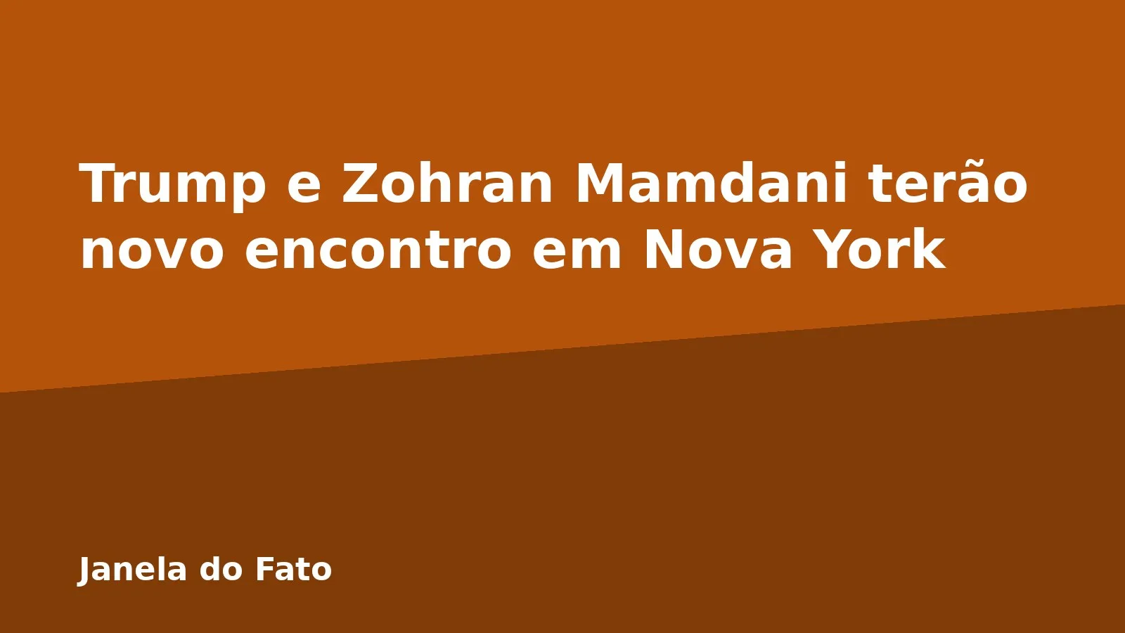 Trump e Zohran Mamdani terão novo encontro em Nova York