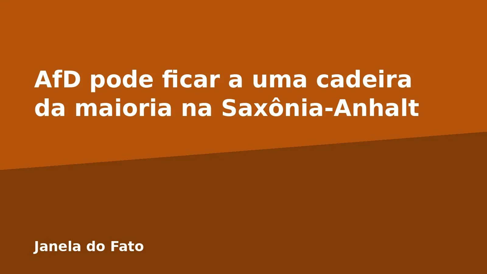 AfD pode ficar a uma cadeira da maioria na Saxônia-Anhalt