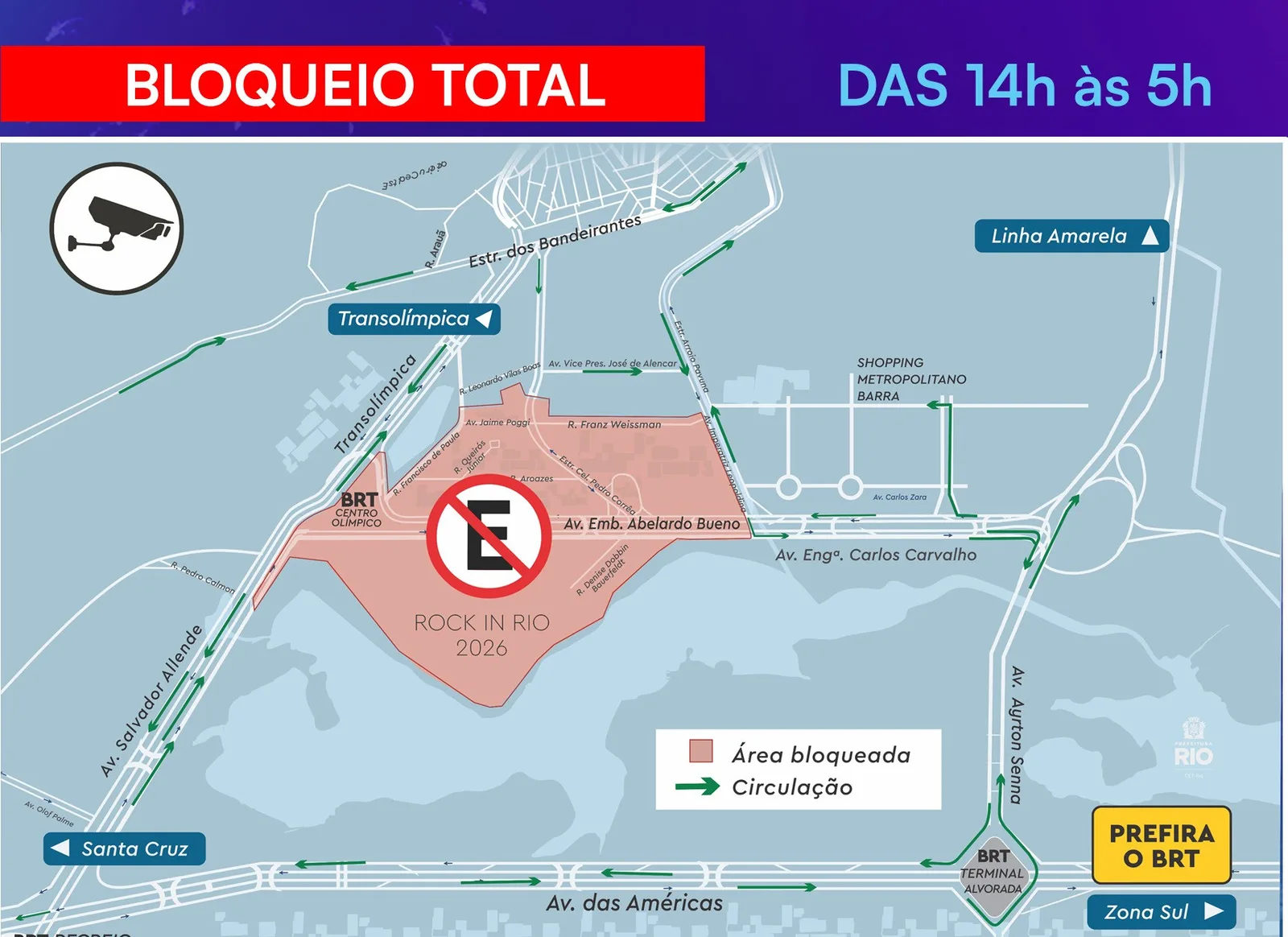 Rio altera expediente e prepara bloqueios para o Rock in Rio