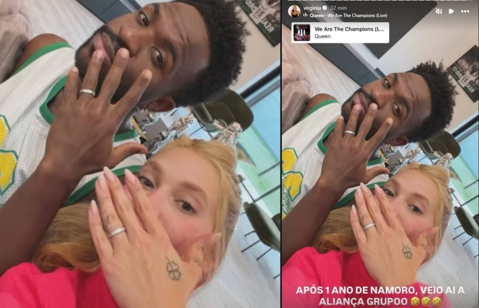 Virginia e Vini Jr. confirmam nova fase do relacionamento com aliança