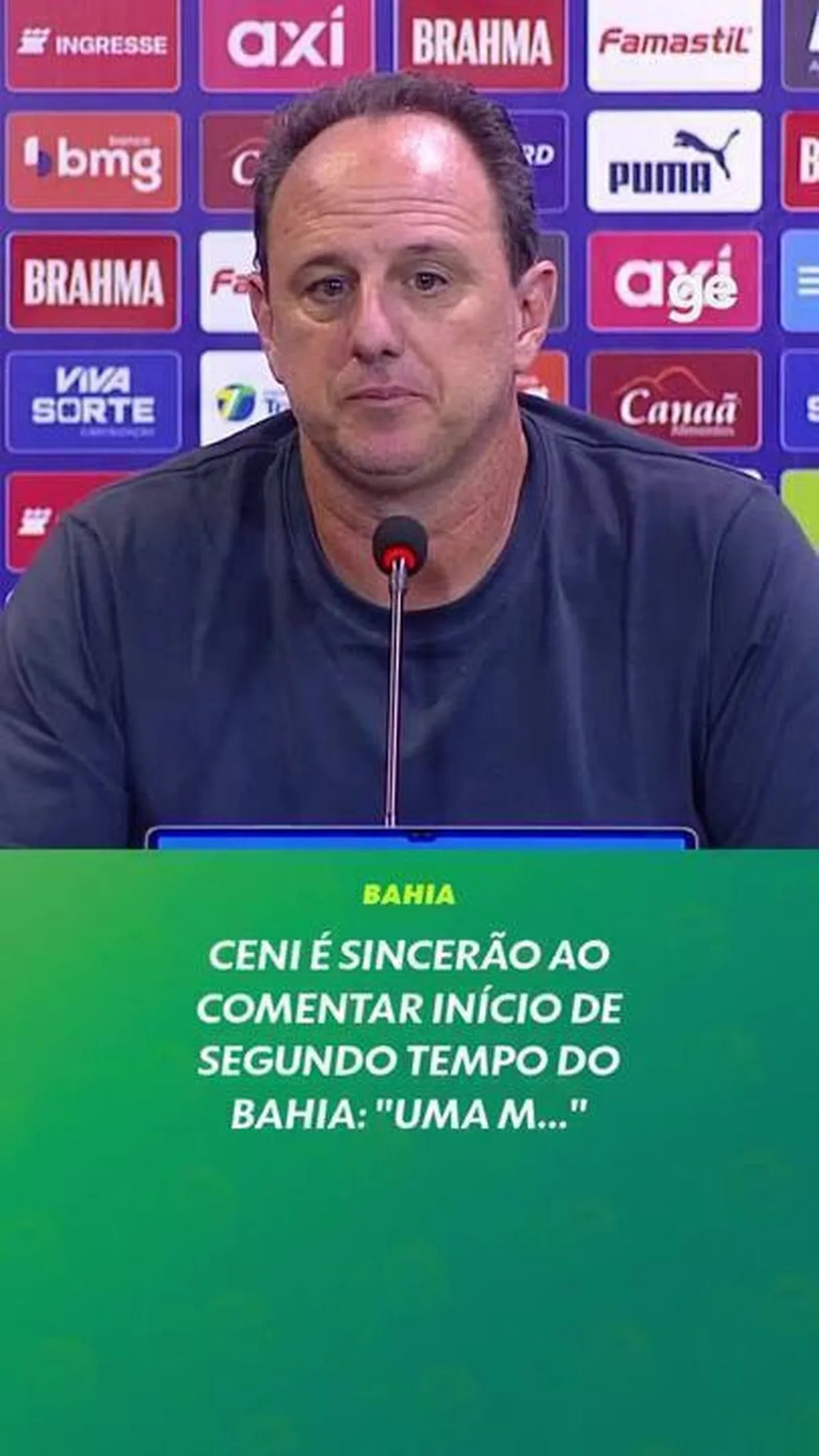 Ceni critica queda de concentração do Bahia no segundo tempo contra o Mirassol